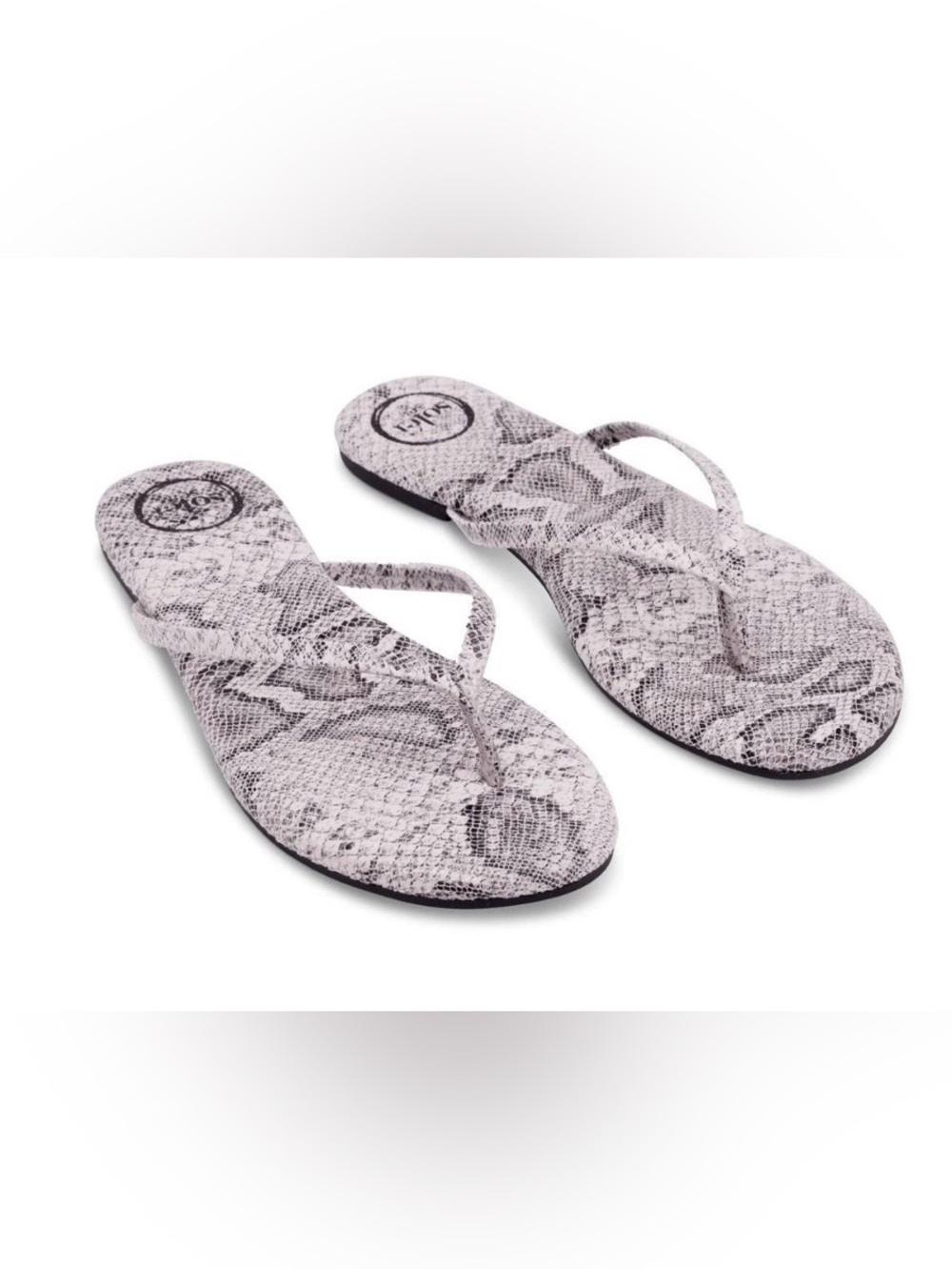 811. Solei Sea Indie Snake-Print Flip Flop Sandals